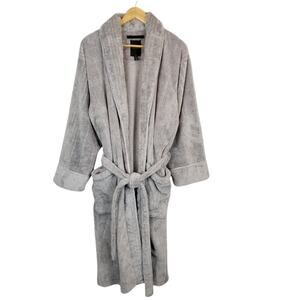 Daniel Buchler Men's Robe Soft Pockets Tie Belt Gray Size M/L Medium / Large